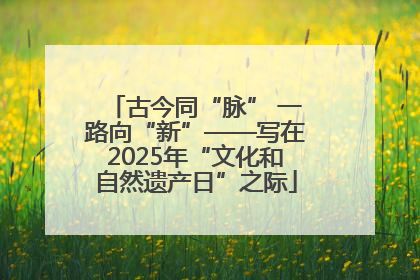 古今同“脉” 一路向“新”——写在2025年“文化和自然遗产日”之际