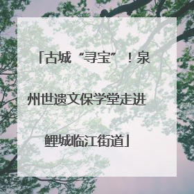 古城“寻宝”！泉州世遗文保学堂走进鲤城临江街道