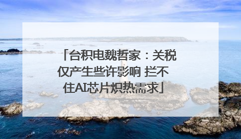 台积电魏哲家：关税仅产生些许影响 拦不住AI芯片炽热需求