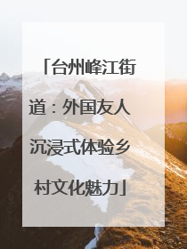 台州峰江街道：外国友人沉浸式体验乡村文化魅力