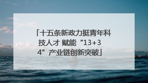 十五条新政力挺青年科技人才 赋能“13+34”产业链创新突破