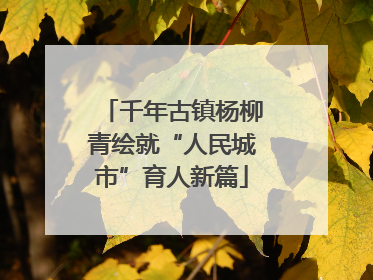 千年古镇杨柳青绘就“人民城市”育人新篇