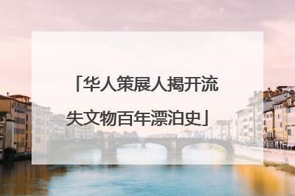 华人策展人揭开流失文物百年漂泊史