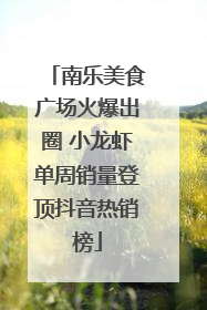 南乐美食广场火爆出圈 小龙虾单周销量登顶抖音热销榜