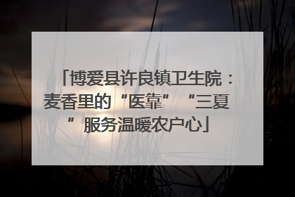 博爱县许良镇卫生院：麦香里的“医靠”“三夏”服务温暖农户心