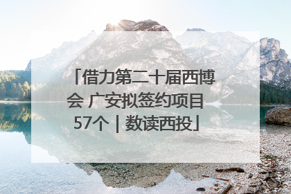 借力第二十届西博会 广安拟签约项目57个｜数读西投