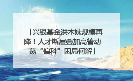 兴银基金洪木妹规模再降！人才断层叠加高管动荡“偏科”困局何解