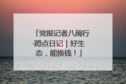 党报记者八闽行·蹲点日记｜好生态，能换钱！