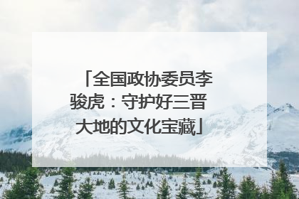 全国政协委员李骏虎：守护好三晋大地的文化宝藏
