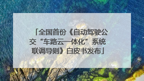 全国首份《自动驾驶公交“车路云一体化”系统联调导则》白皮书发布