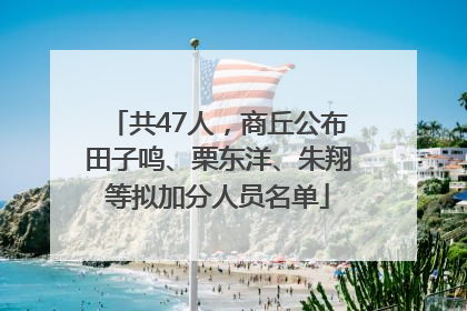 共47人，商丘公布田子鸣、栗东洋、朱翔等拟加分人员名单