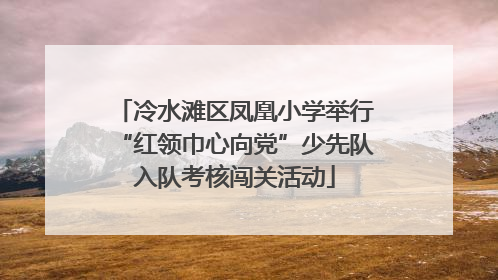 冷水滩区凤凰小学举行“红领巾心向党”少先队入队考核闯关活动