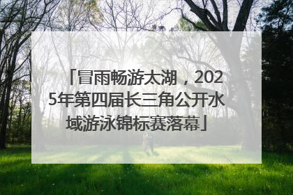 冒雨畅游太湖，2025年第四届长三角公开水域游泳锦标赛落幕
