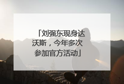刘强东现身达沃斯，今年多次参加官方活动