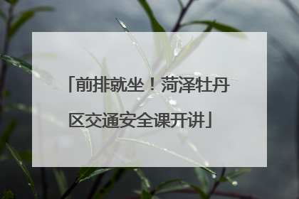 前排就坐！菏泽牡丹区交通安全课开讲