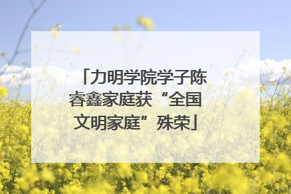 力明学院学子陈睿鑫家庭获“全国文明家庭”殊荣