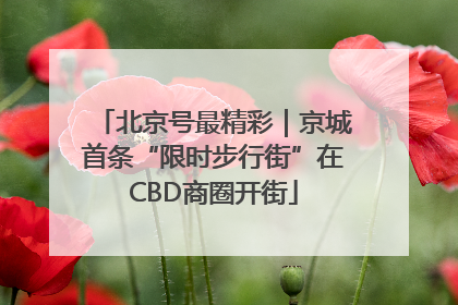 北京号最精彩｜京城首条“限时步行街”在CBD商圈开街