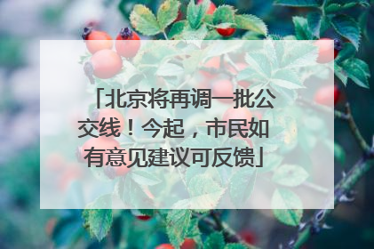 北京将再调一批公交线！今起，市民如有意见建议可反馈