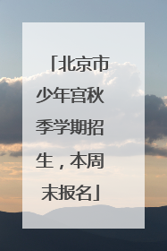 北京市少年宫秋季学期招生，本周末报名