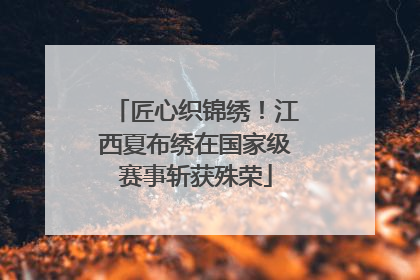 匠心织锦绣！江西夏布绣在国家级赛事斩获殊荣