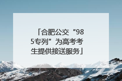 合肥公交“985专列”为高考考生提供接送服务