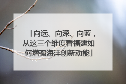 向远、向深、向蓝，从这三个维度看福建如何增强海洋创新动能