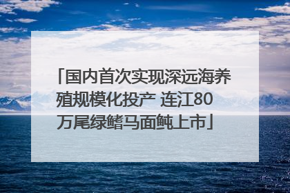 国内首次实现深远海养殖规模化投产 连江80万尾绿鳍马面鲀上市