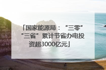 国家能源局：“三零”“三省”累计节省办电投资超3000亿元
