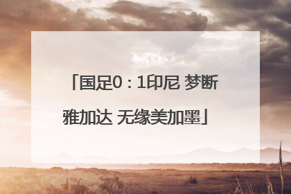 国足0∶1印尼 梦断雅加达 无缘美加墨