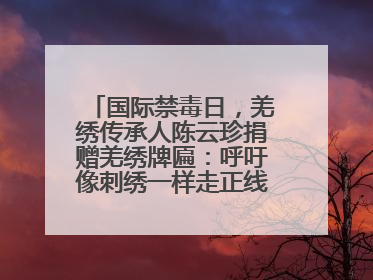 国际禁毒日，羌绣传承人陈云珍捐赠羌绣牌匾：呼吁像刺绣一样走正线、走正针