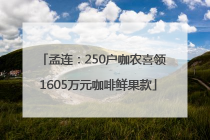 孟连：250户咖农喜领1605万元咖啡鲜果款