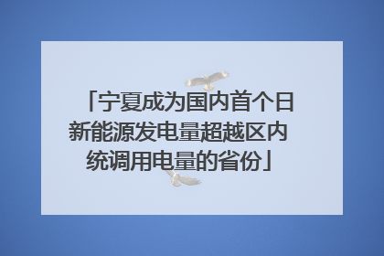 宁夏成为国内首个日新能源发电量超越区内统调用电量的省份