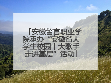 安徽警官职业学院承办“安徽省大学生校园十大歌手走进基层”活动