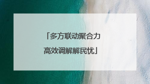 多方联动聚合力 高效调解解民忧