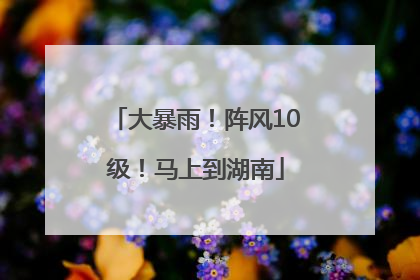 大暴雨！阵风10级！马上到湖南