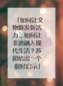如何让文物焕发新活力，如何让非遗融入现代生活？苏超给出一个很好启示