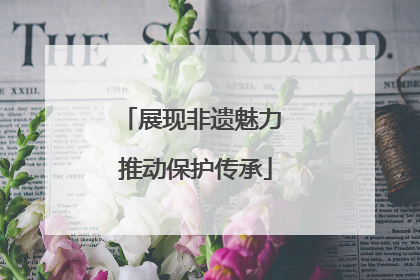 展现非遗魅力 推动保护传承