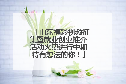 山东福彩视频征集暨就业创业推介活动火热进行中期待有想法的你！
