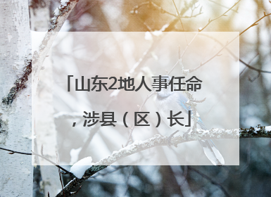 山东2地人事任命，涉县（区）长