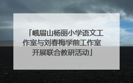峨眉山杨丽小学语文工作室与刘春梅学前工作室开展联合教研活动