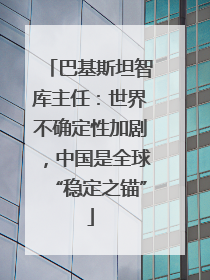 巴基斯坦智库主任：世界不确定性加剧，中国是全球“稳定之锚”