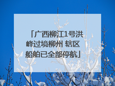 广西柳江1号洪峰过境柳州 辖区船舶已全部停航