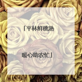 平林鲜桃熟 暖心助农忙