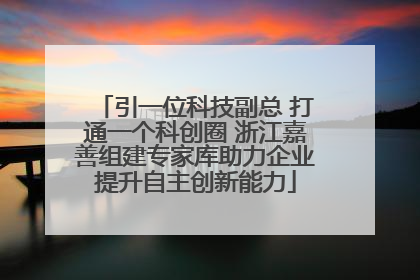 引一位科技副总 打通一个科创圈 浙江嘉善组建专家库助力企业提升自主创新能力