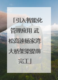 引入智能化管理应用 武松高速杨家湾大桥架梁提前完工