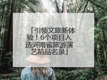 引领文旅新体验！6个项目入选河南省旅游演艺精品名录