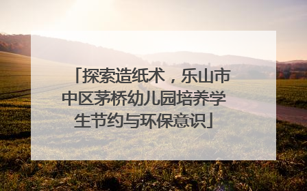 探索造纸术，乐山市中区茅桥幼儿园培养学生节约与环保意识