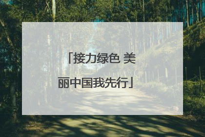 接力绿色 美丽中国我先行