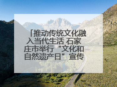 推动传统文化融入当代生活 石家庄市举行“文化和自然遗产日”宣传展示活动