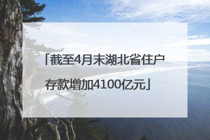 截至4月末湖北省住户存款增加4100亿元
